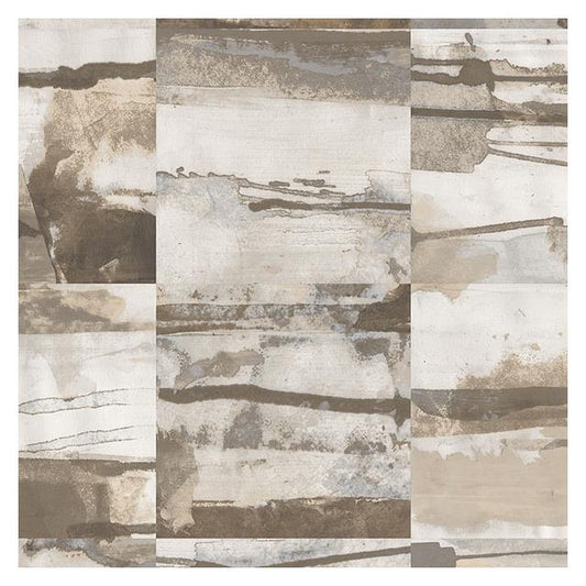 Looking FW36814 Fresh Watercolors Brown Aquarelle Tile Wallpaper in Beige & Greys by Norwall Wallpaper