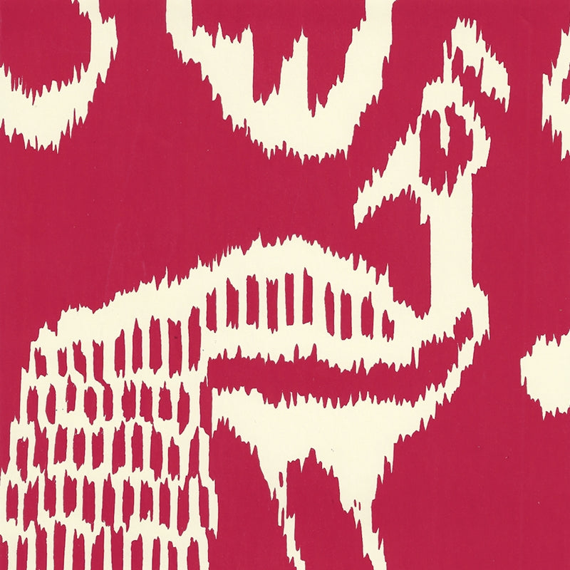 Sample 2430-52OWP Bali Ii, Red on Off White by Quadrille Wallpaper