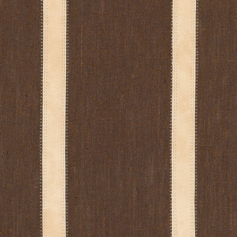 Purchase sample of 62512 Leather Stripe, Cocoa by Schumacher Fabric