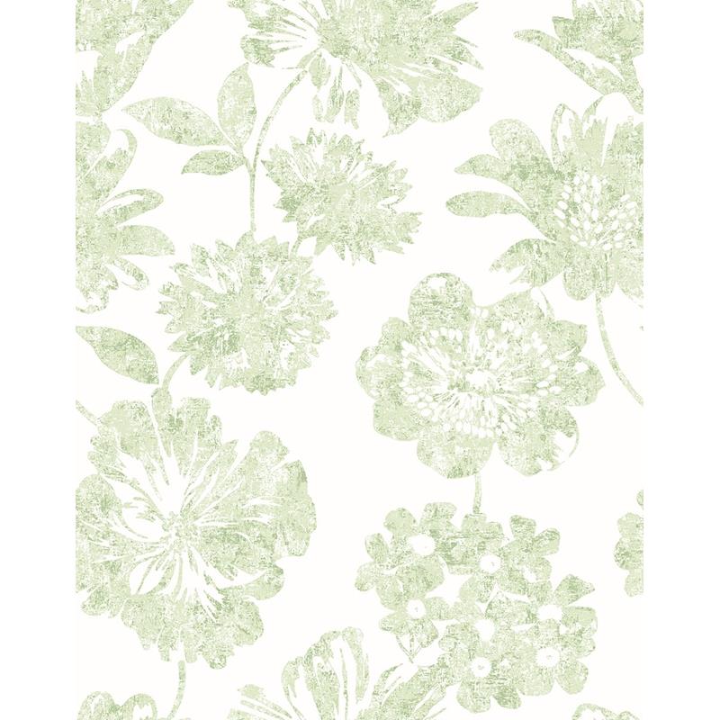 Sample 2901-25419 Perennial,  Folia Light Green Floral Wallpaper by A Street Prints