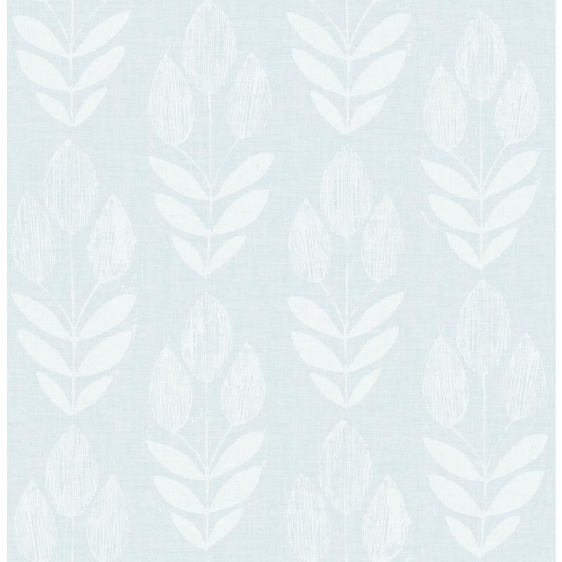 Sample 3115-24470 Farmhouse, Garland Light Blue Block Tulip by Chesapeake Wallpaper