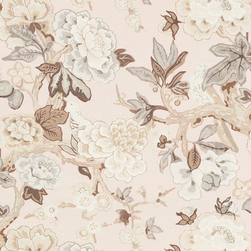 Purchase sample of 175874 Bermuda Blossoms, Blush by Schumacher Fabric