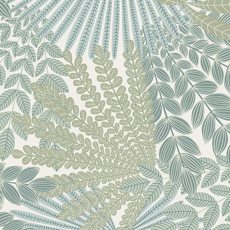 Sample 2262 Velvet Leaves, Ivory And Sage By Borastapeter Wallpaper