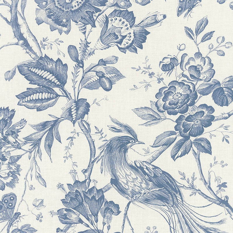 Purchase sample of 1048044 Birds Of Paradise, Blue by Schumacher Fabric