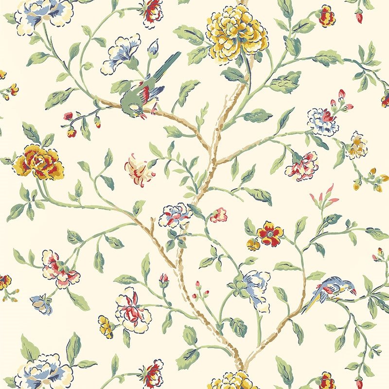 Shop 5004400 Annabelle Vine Primary Schumacher Wallpaper