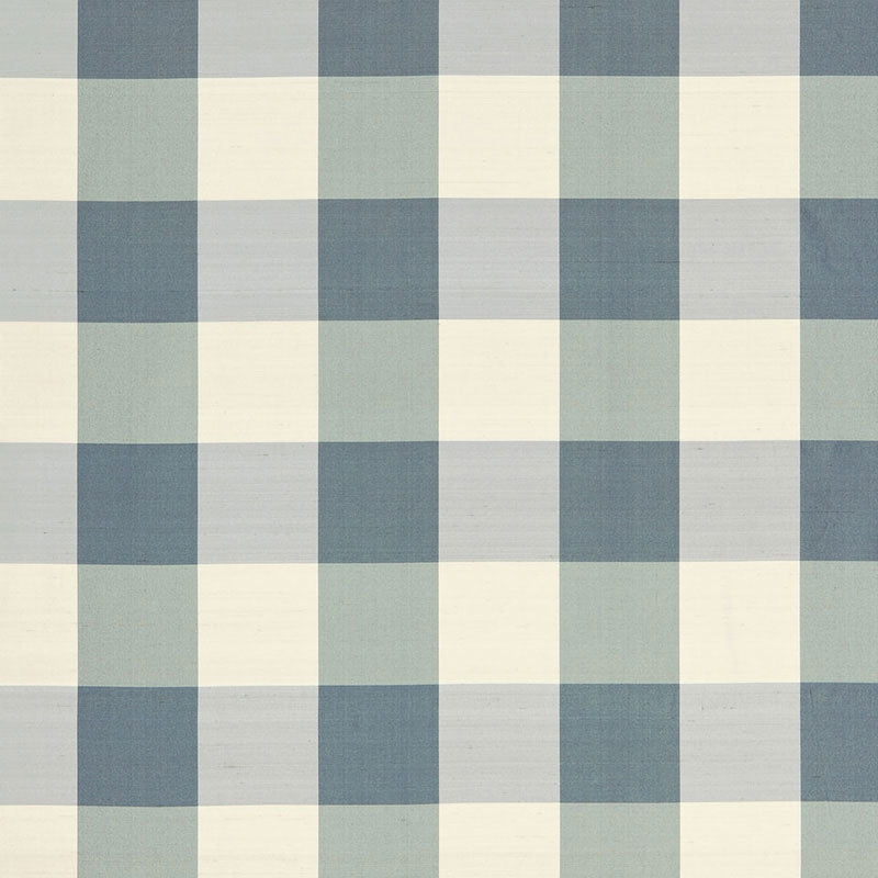 Looking 3455001 Montgomery Silk Plaid Lakeside by Schumacher Fabric