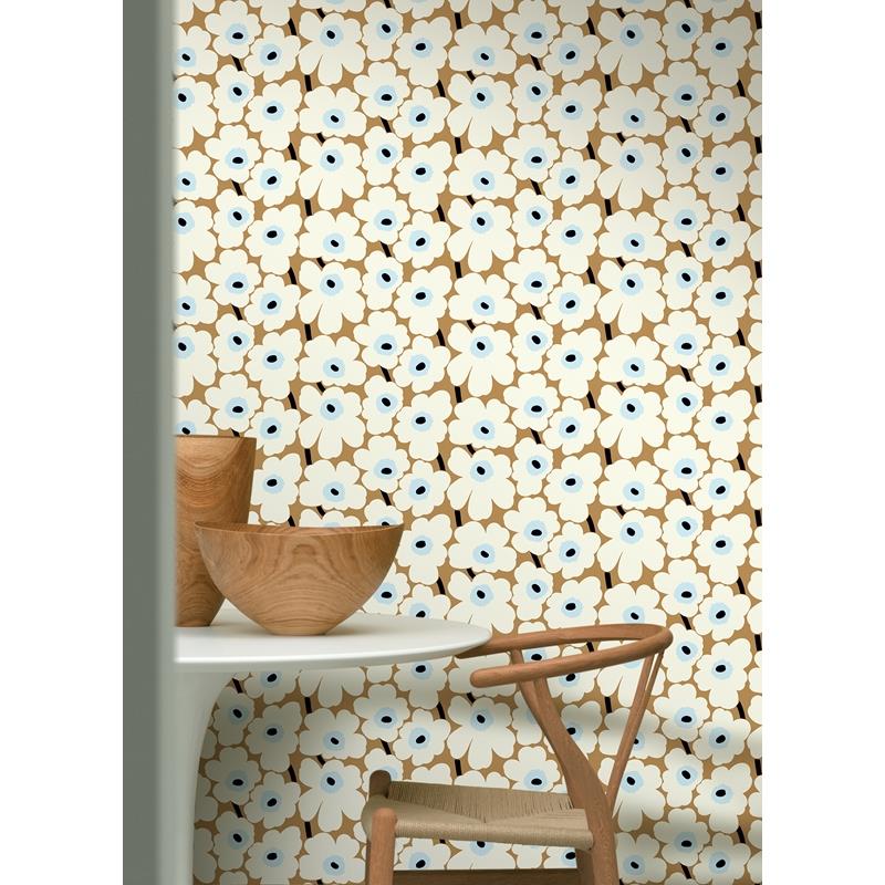 MKS4495 | Marimekko, Beige Pieni Unikko Peel & Stick Wallpaper Beige -