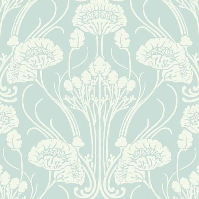 Looking CA1569 Deco Nouveau Damask Blues Botanical by Antonina Vella Wallpaper