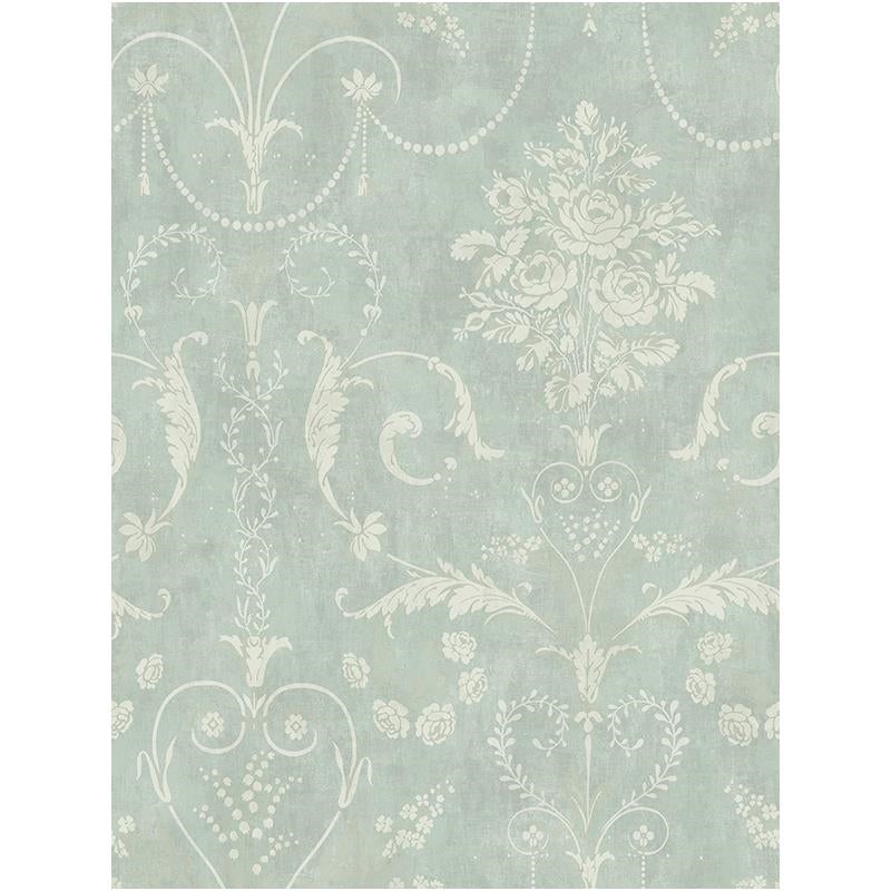 Sample Carl Robinson  CB74802, Glencairn color Green  Damask Wallpaper