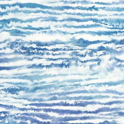 View LW50502 Living with Art Watercolor Waves French Navy and Aqua by Seabrook Wallpaper