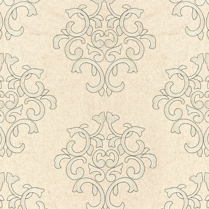 Purchase sample of 66832 Byron Embroidered Wool, Oat by Schumacher Fabric