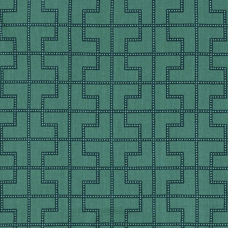 Purchase sample of 174046 Bleecker, Peacock by Schumacher Fabric
