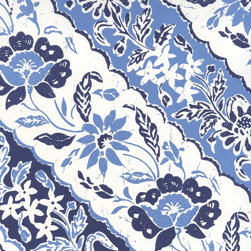 Sample 7810WP-05WWP Lim Diagonal, Multi French Blue Navy by Quadrille Wallpaper