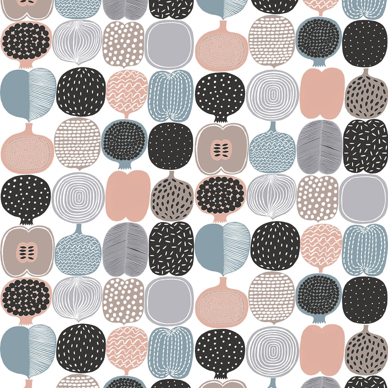 MKS4500 Marimekko Pink and Grey Kompotti Peel &amp; Stick Wallpaper by NuWallpaper