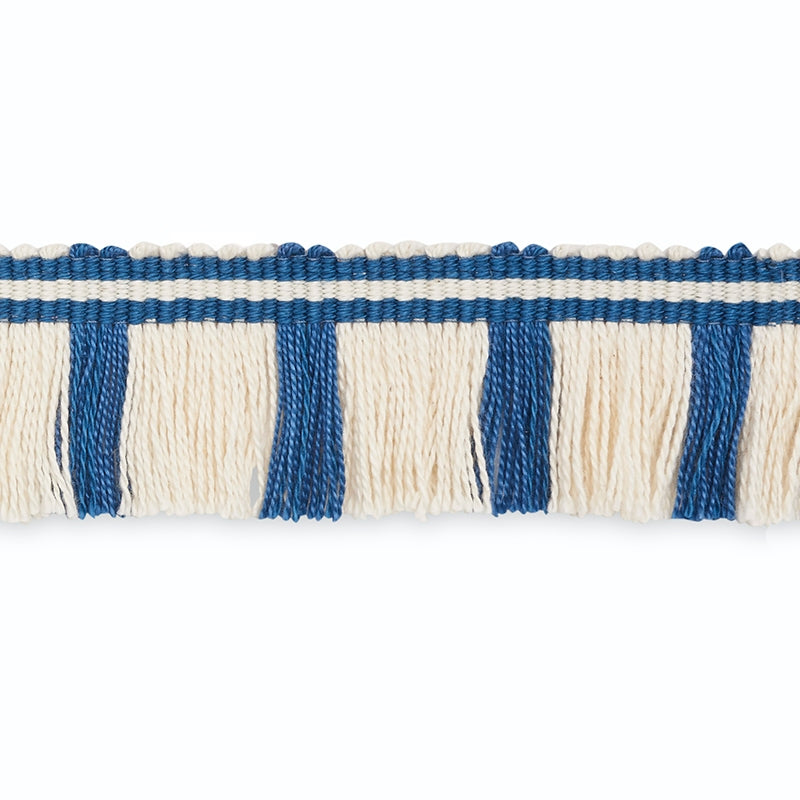 CF3021-2 | Gordon Cut Fringe, Ivory/Bluebell - Schumacher Fabric
