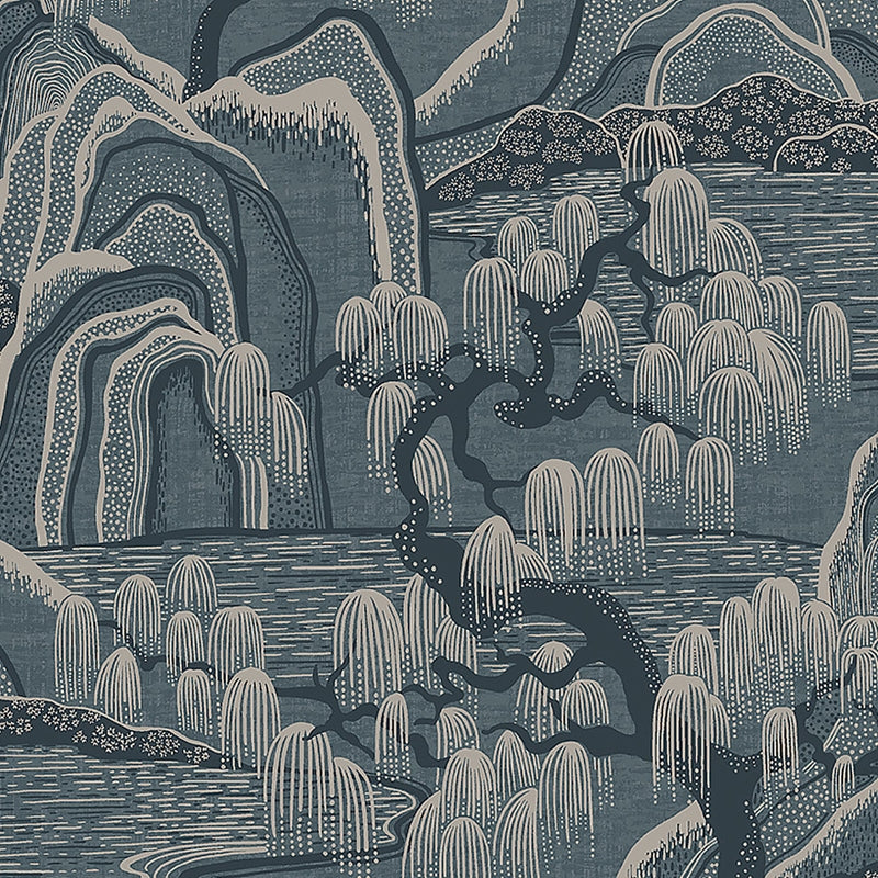Sample 3133 Indigo Garden, Blue By Borastapeter Wallpaper