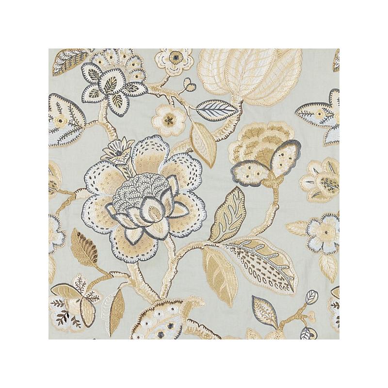 Sample 27126-004 Coromandel Embroidery, Mineral - Scalamandre Fabric (SC 000427126)