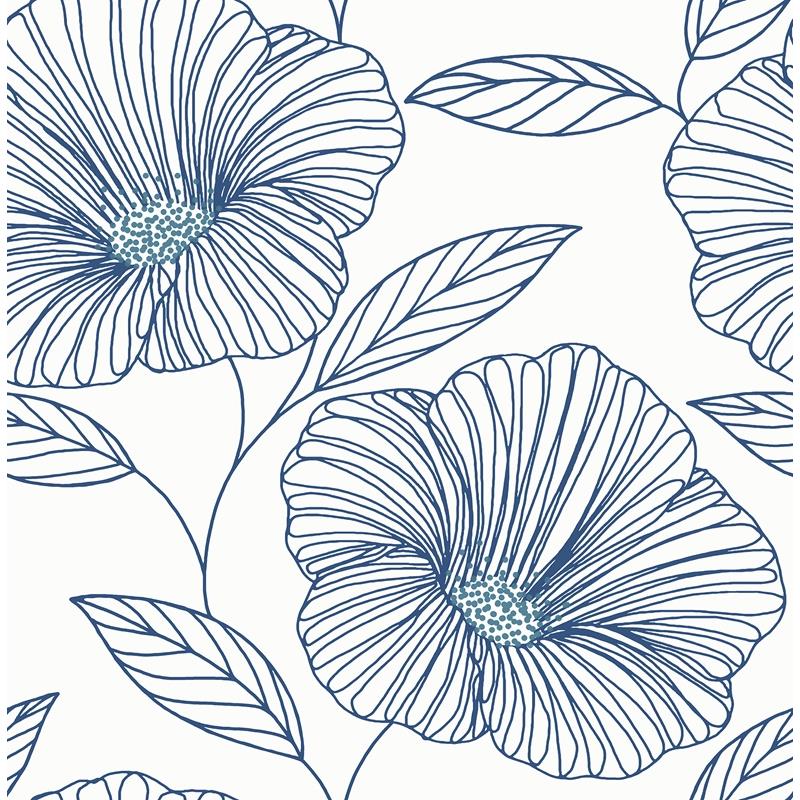 Sample 2973-91135 Daylight, Mythic Blue Floral by A-Street Prints Wallpaper