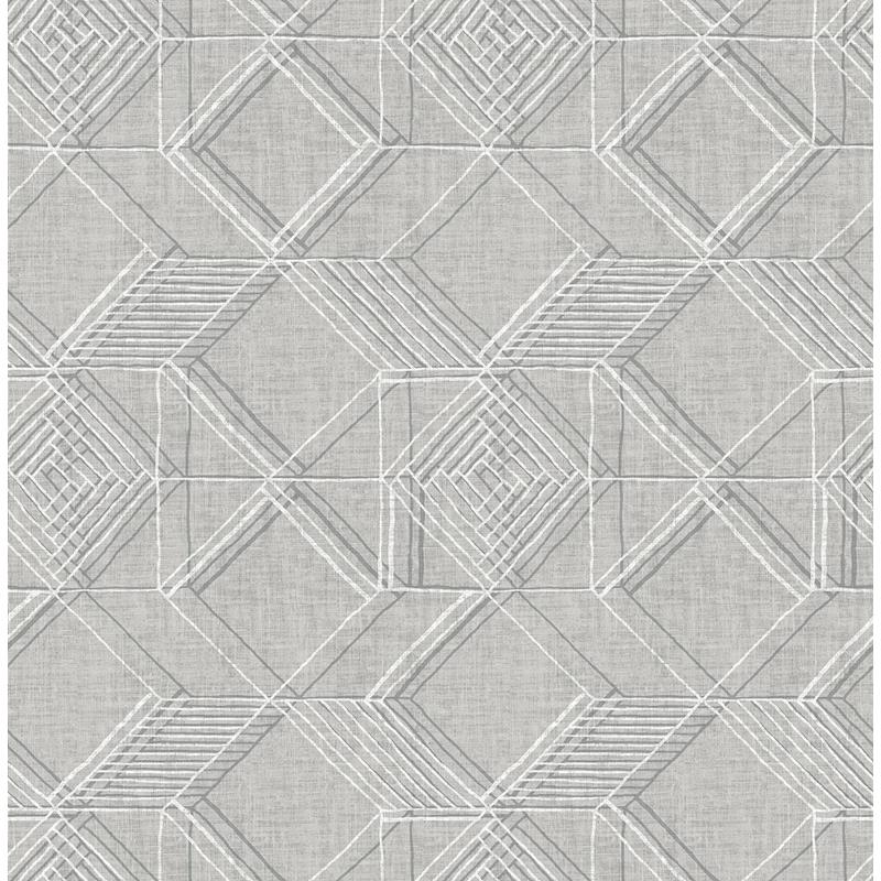 Sample 2969-26018 Pacifica, Moki Grey Lattice Geometric by A-Street Prints Wallpaper
