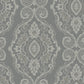 Sample MB30300 Beach House Nautical Damask, Black Sands Damask by Seabrook Wallpaper