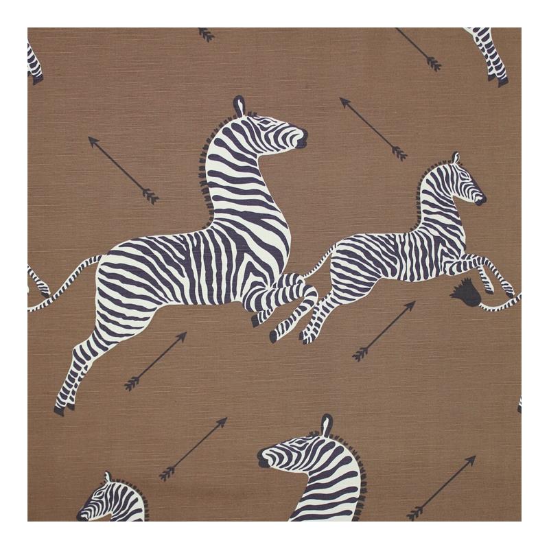 Sample 16496M-003 Zebras, Safari Brown by Scalamandre Fabric (SC 000316496M)