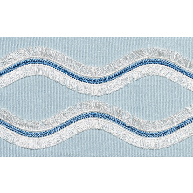 74332 | Ogee Embroidered Tape, Sky - Schumacher Fabric