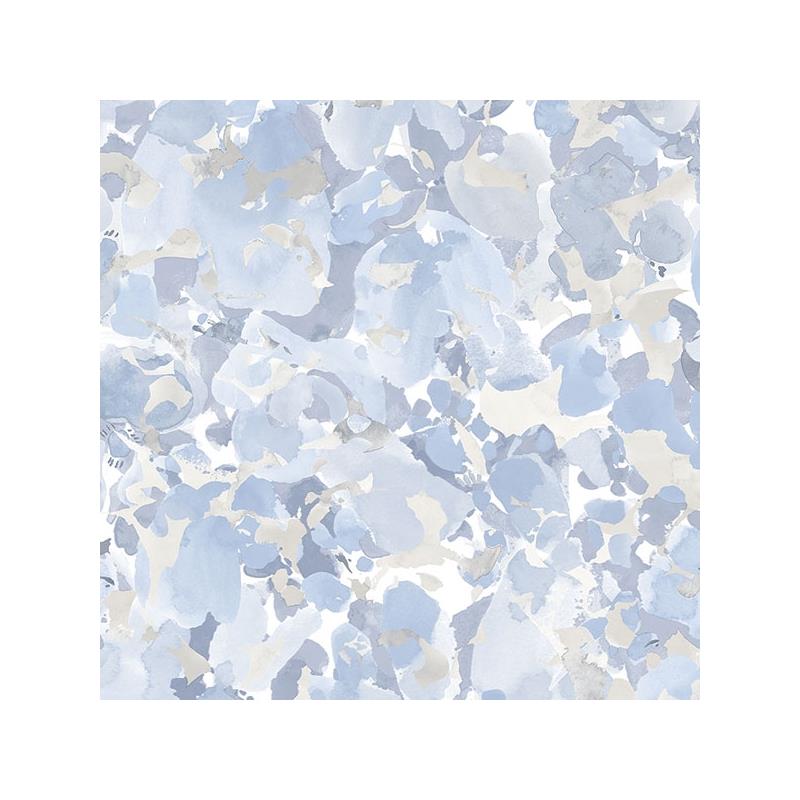 Sample FW36825 Fresh Watercolors, Blue Bloom Wallpaper in Blue, Beige Greys by Norwall