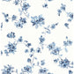 Sample 3115-24481 Farmhouse, Cyrus Blue Festive Floral by Chesapeake Wallpaper