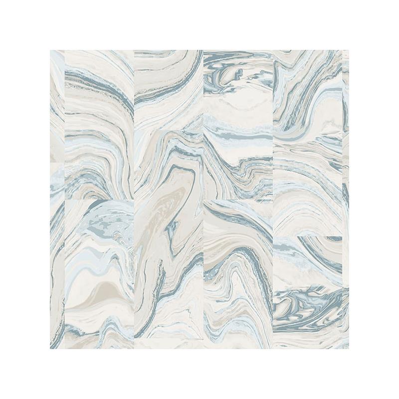Sample G67974 Organic Textures, Blue Agate Tile Wallpaper by Norwall