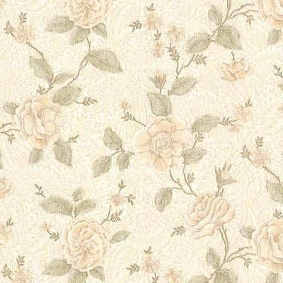 Select 2601-20823 Brocade Green Floral wallpaper by Mirage Wallpaper