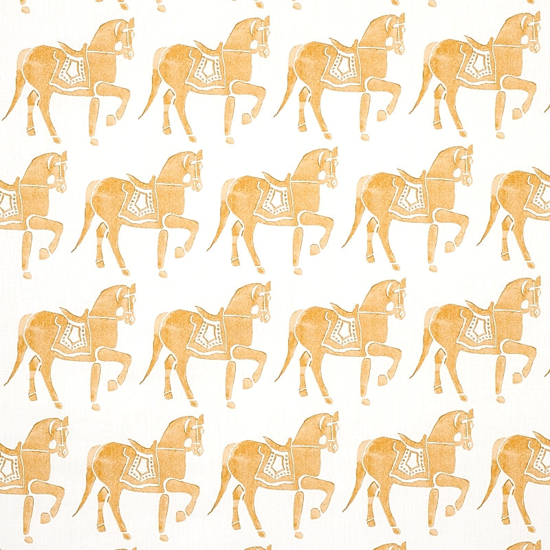 Looking 179131 Marwari Horse Mustard by Schumacher Fabric