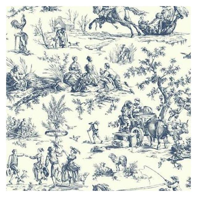Search AF2000 Ashford Toiles Seasons Toile  color navy Scenic Ashford House Wallpaper