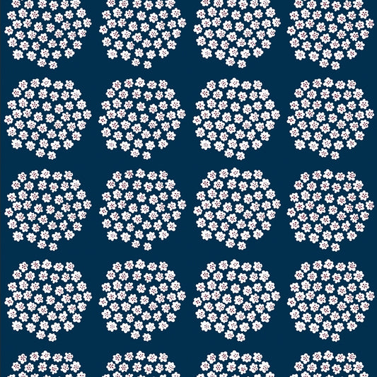MKS4498 Marimekko Navy Puketti Peel &amp; Stick Wallpaper by NuWallpaper
