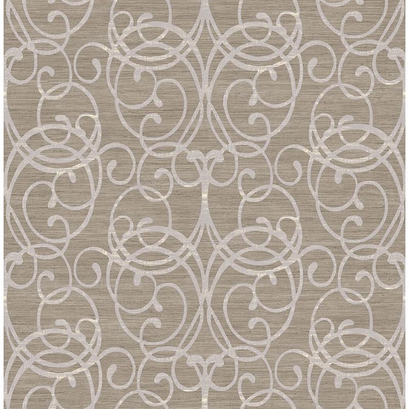 Find MT81118 Montage Brown Scroll by Seabrook Wallpaper