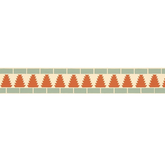 View 5006032 Cadiz Mosaic Border Persimmon Schumacher Wallpaper
