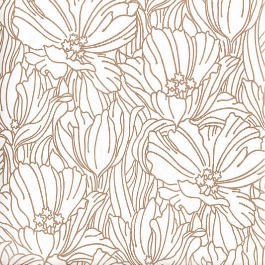 Order 2970-87358 Revival Selwyn Metallic Copper Floral Wallpaper Copper A-Street Prints Wallpaper
