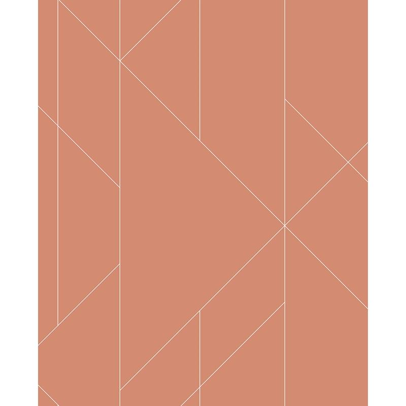 Sample 2889-25201 Plain, Simple, Useful, Torpa Coral Geometric by A-Street Prints Wallpaper