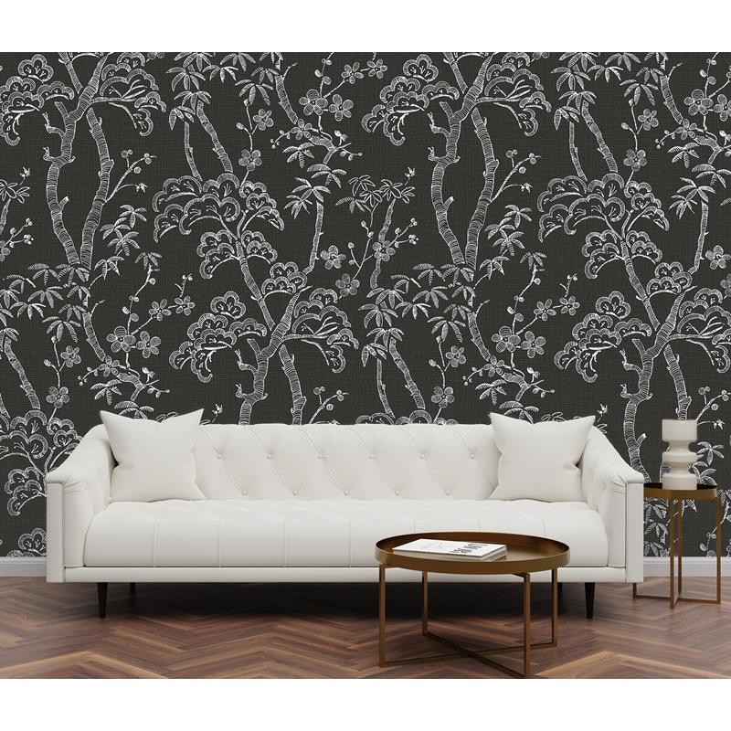 Buy ASTM3919 Katie Hunt Storybook Forest Charcoal Grey Wall Mural by Katie Hunt x A-Street Prints Wallpaper