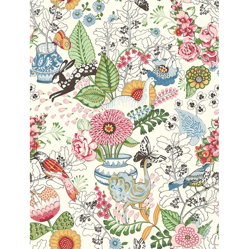 Sample 2821-12801 Folklore. Whimsy, Multicolor by A-Street Wallpaper