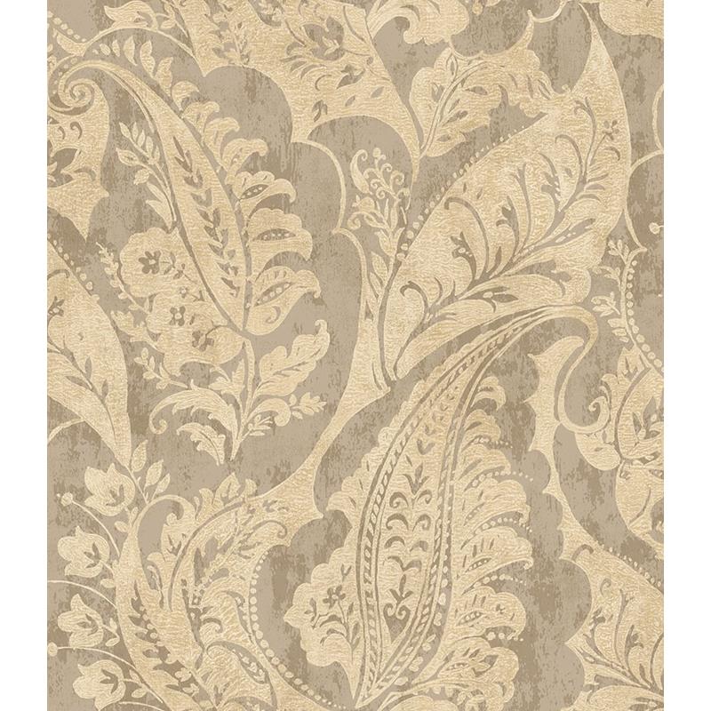 Select MK20007 Metallika Brown Paisley by Seabrook Wallpaper