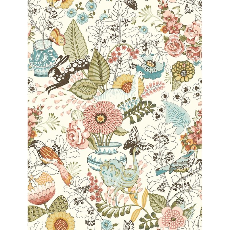 Sample 2821-12802 Folklore. Whimsy, Pink by A-Street Wallpaper