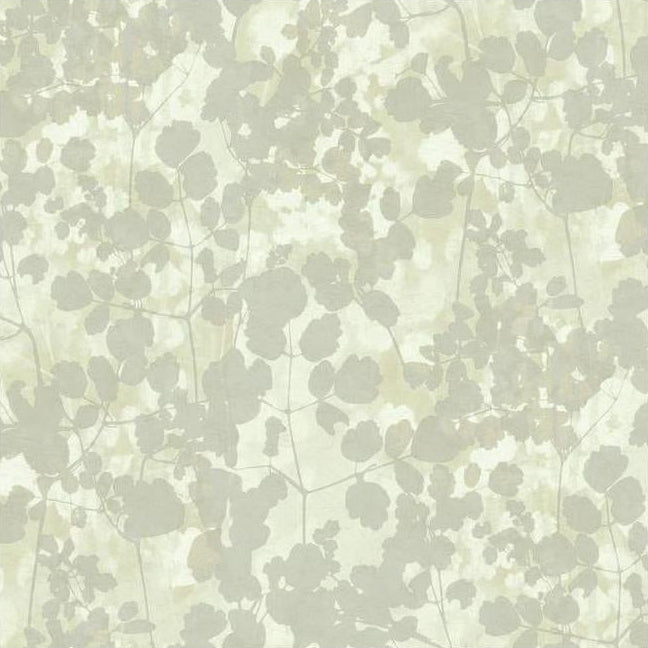 View NA0518 Botanical Dreams Pressed Leaves Silver by Candice Olson Wallpaper