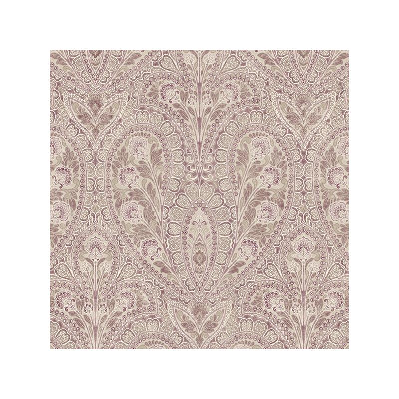Sample AF37727 Flourish Abby Rose 4, Red Ornamental Wallpaper in Black, Plum Pink by Norwall