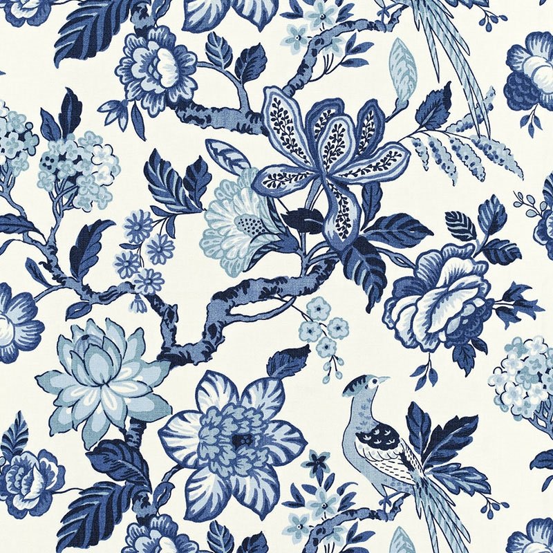Purchase sample of 175560 Huntington Gardens, Bleu Marine by Schumacher Fabric