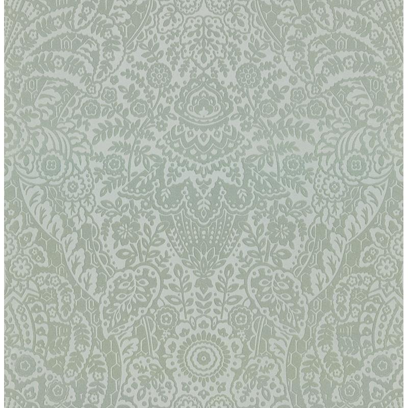 Sample 2973-87366 Daylight, Maris Silver Flock Damask by A-Street Prints Wallpaper