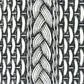 Sample 8400WP-01 Newport Rattan, Black Gray on White by Quadrille Wallpaper