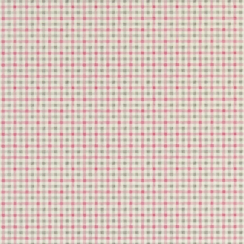 Sample P587-06 Willow Check, Peony by Designer Guild Wallpaper