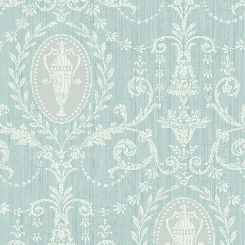 View AM90302 Mulberry Place Adam Damask by Wallquest Wallpaper