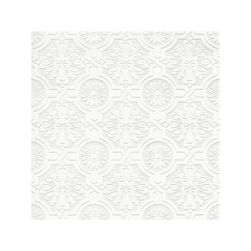 Sample 4000-32817 PaintWorks, Victorian White Tin Ceiling Paintable by Brewster Wallpaper
