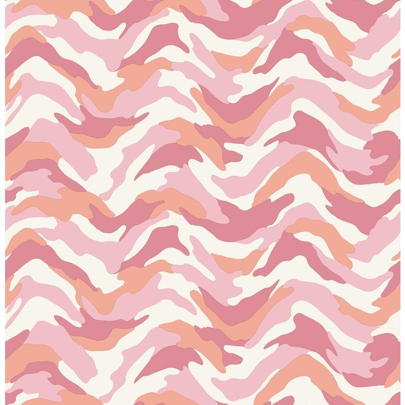 Search HN002604 Brewster Kids Stealth Pink Camo Wave Wallpaper Pink Brewster